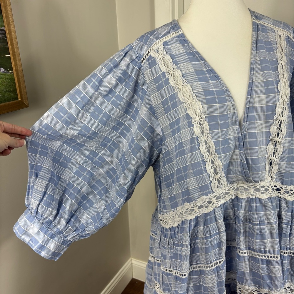 Free People Timeout Lace Tunic Size L Boho Cottagecore Coquette Feminine Prairie - Picture 2 of 7